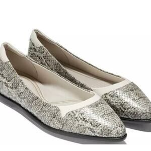 Cole Haan Grand Ambition Skimmer Snake Viper Pointed Toe Ballet Flat sz 10 NEW